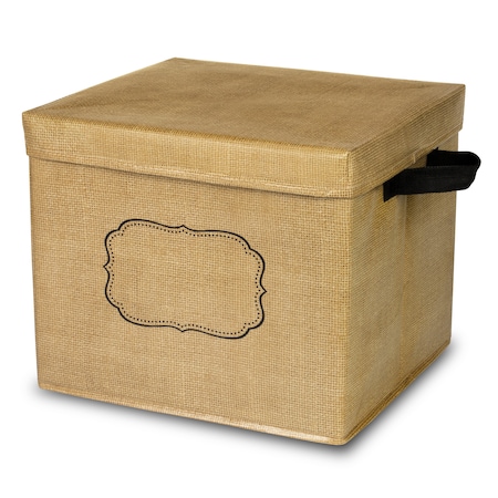 Teacher Created Resources Shelf Storage Bin, Burlap, Beige, 10 1/2 in H, 13 in W, 12 in L TCR20834